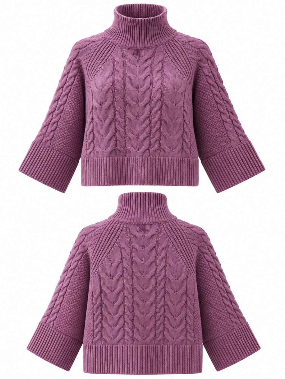 Banana Republic Lavender Purple Cable-Knit Cropped Sweater|Large|EUC - Picture 1 of 9